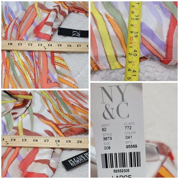 New York Company Womens‎ Multicolor Artsy Abstract Dress Half Sleeve Size L NWT - Picture 7 of 8